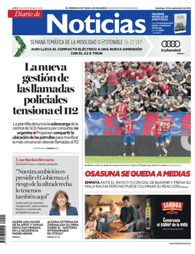 Cover of Diario de Noticias (Spain)