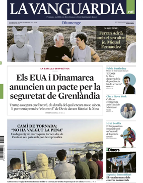 Cover of La Vanguardia (Catalonia - 1st edition)