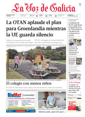 Cover of La Voz de Galicia (Santiago)