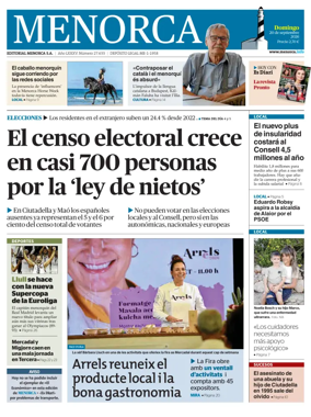 Cover of Menorca Diario Insular