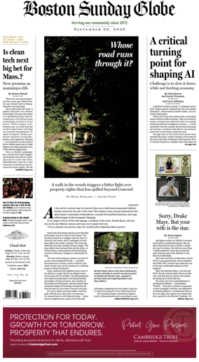 Cover of Boston Sunday Globe
