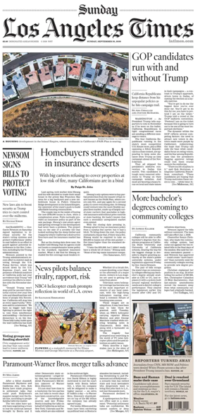 Cover of Los Angeles Times (Sunday)