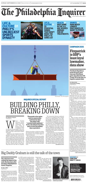 Cover of The Philadelphia Inquirer (South Jersey edition)