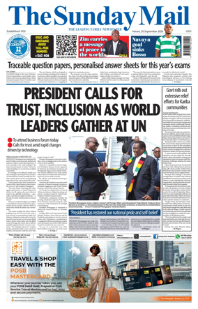 Cover of The Sunday Mail (Zimbabwe)