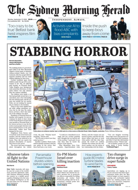 Cover of The Sydney Morning Herald