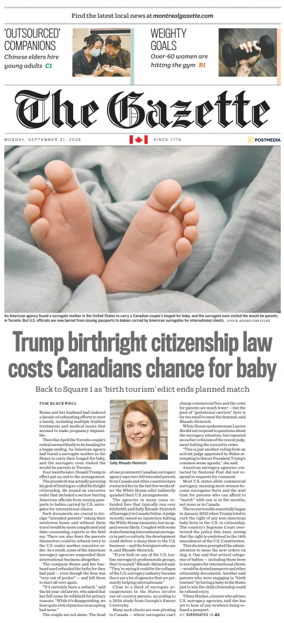 Cover of Montreal Gazette