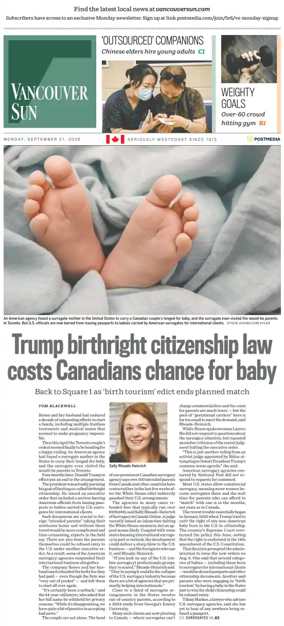 Cover of Vancouver Sun