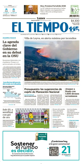 Cover of El Tiempo (Bogota)