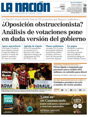 Cover of La Nacion (Costa Rica)