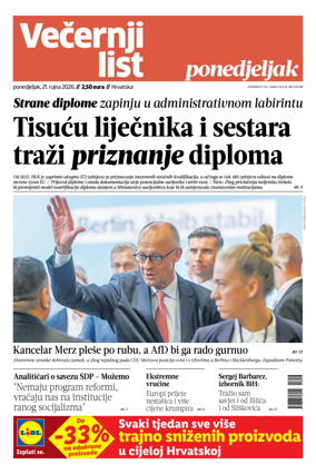 Cover of Vecernji list - Hrvatska