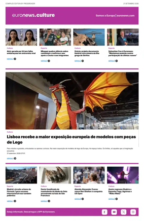 Cover of Euronews Culture and Sport (Portuguese)