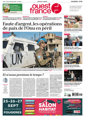 Cover of Ouest-France (Fougeres Vitre)