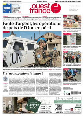 Cover of Ouest France (La Roche-sur-Yon - Fontenay-le-Comte)
