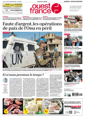 Cover of Ouest-France (Quimper Centre-Finistere)