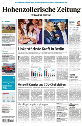 Cover of Hohenzollerische Zeitung