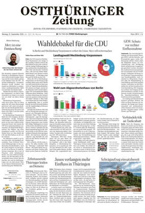 Cover of Ostthuringer Zeitung (Saale-Holzland-Kreis)