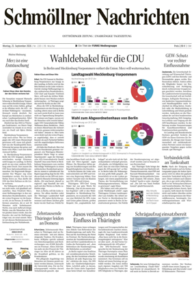 Cover of Ostthuringer Zeitung (Schmolln)