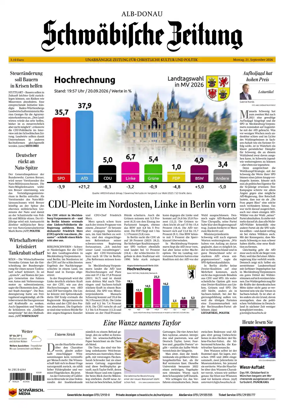 Cover of Schwabische Zeitung (Alb-Donau)