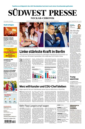 Cover of SUDWEST PRESSE - Neckar-Chronik