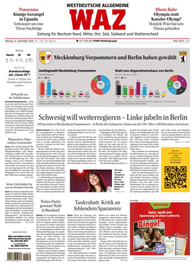 Cover of Westdeutsche Allgemeine Zeitung (Bochum)