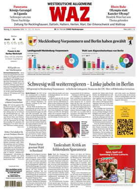 Cover of Westdeutsche Allgemeine Zeitung (Recklinghausen)