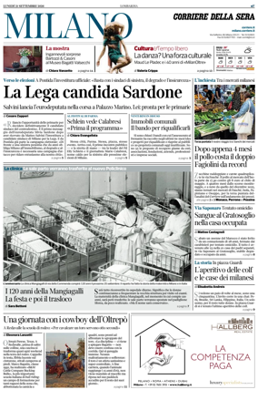 Cover of Corriere della Sera (Milano)