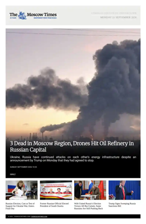 Cover of The Moscow Times - English