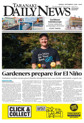 Cover of Taranaki Daily News