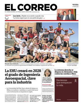 Cover of El Correo (Gipuzkoa)