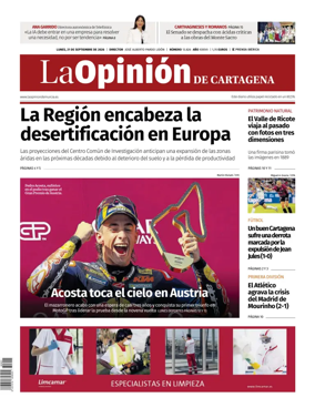 Cover of La Opinion de Murcia (Cartagena)