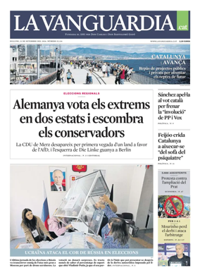 Cover of La Vanguardia (Catala)