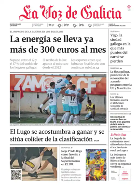 Cover of La Voz de Galicia (Lugo)