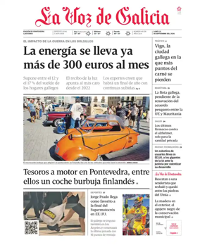Cover of La Voz de Galicia (Pontevedra)