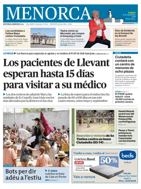 Cover of Menorca Diario Insular