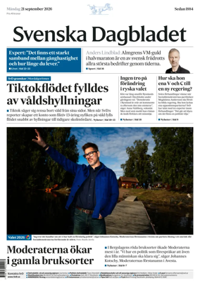 Cover of Svenska Dagbladet