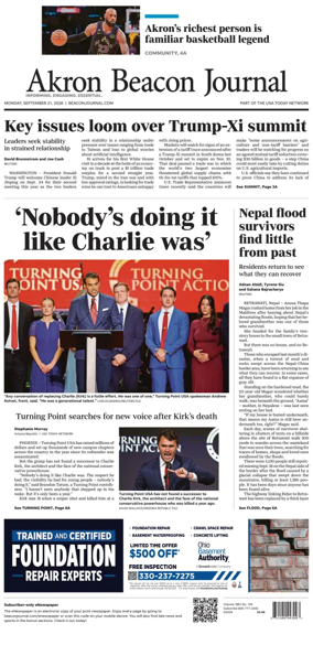 Cover of Akron Beacon Journal