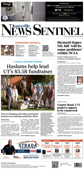 Cover of Knoxville News Sentinel
