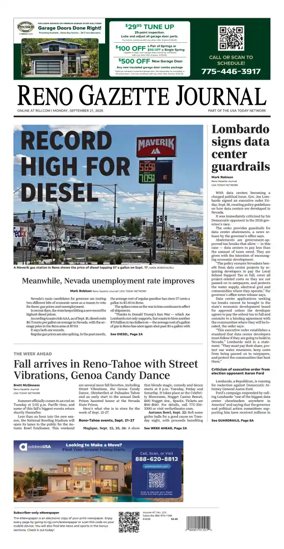 Cover of Reno Gazette Journal