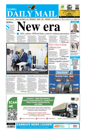 Cover of Zambia Daily Mail