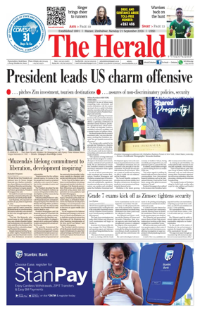 Cover of The Herald (Zimbabwe)
