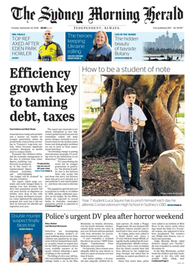 Cover of The Sydney Morning Herald