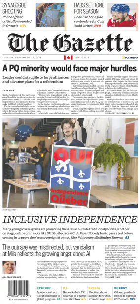 Cover of Montreal Gazette