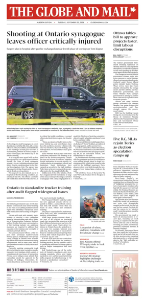 Cover of The Globe and Mail (Alberta Edition)
