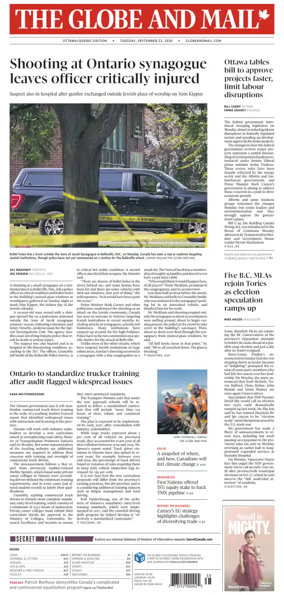 Cover of The Globe and Mail (Ottawa/Quebec Edition)