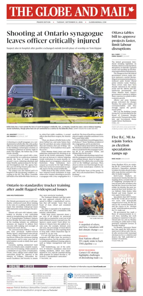 Cover of The Globe and Mail (Prairie Edition)
