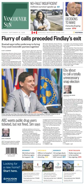 Cover of Vancouver Sun