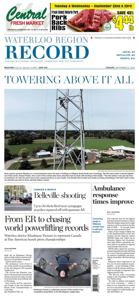 Cover of Waterloo Region Record