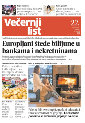 Cover of Vecernji list BiH