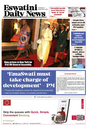 Cover of Eswatini Daily News