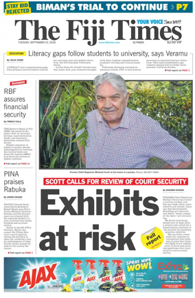 Cover of The Fiji Times